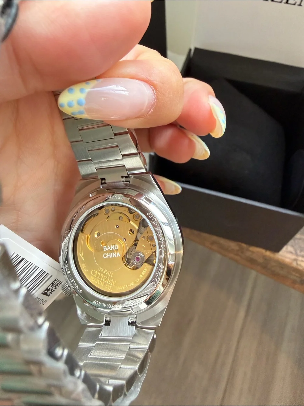 Citizen Automatic Watch with Turquoise Dial and Silver Bracelet